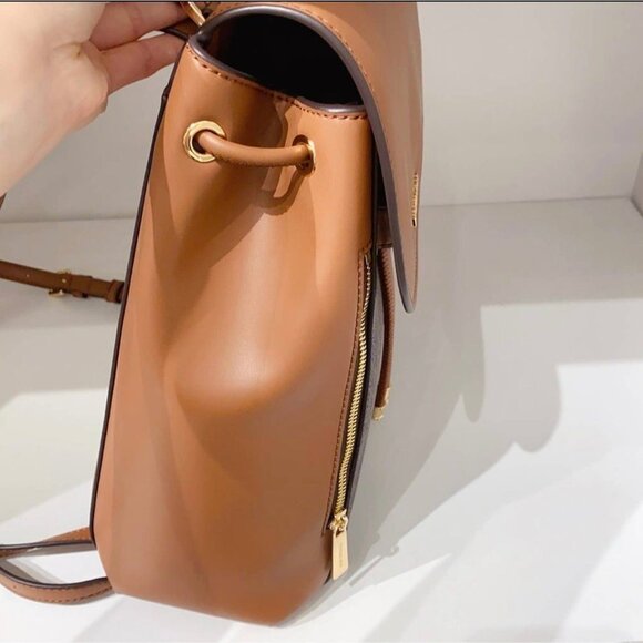 Michael Kors backpack phoebe medium flap drawstring MK signature Brown - Picture 3 of 10